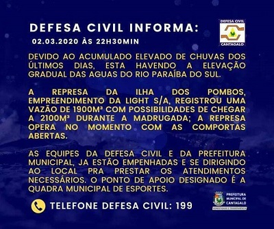 Alerta de Chuvas - Defesa Civil de Cantagalo