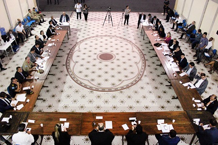 Governador Wilson Witzel durante reunião com o secretariado no Palácio Guanabara.