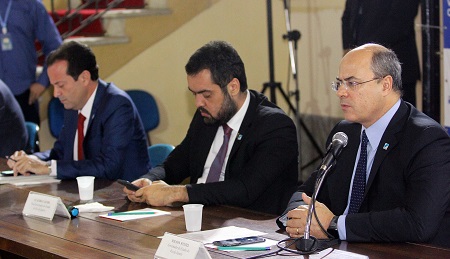 Governador Wilson Witzel durante reunião com o secretariado no Palácio Guanabara.