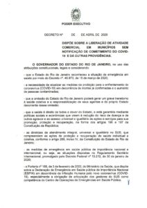 Decreto de liberação de comercio em municipios do interior - Página 1