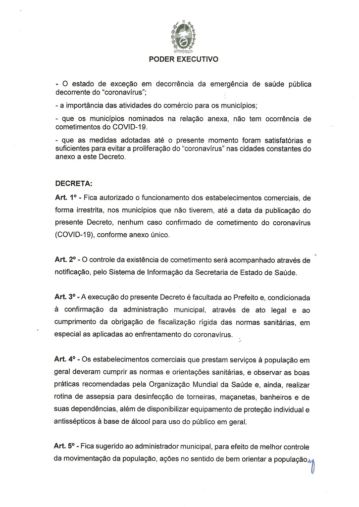 Decreto de liberação de comercio em municipios do interior - Página 2