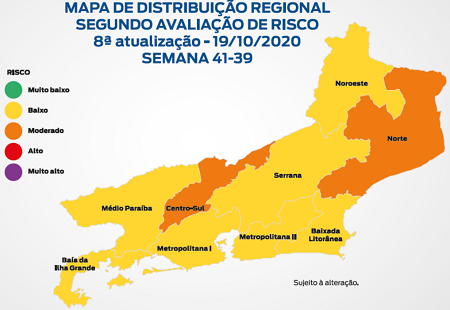 Novo Mapa de Risco mantém Estado do Rio classificado como baixo risco para Covid-19