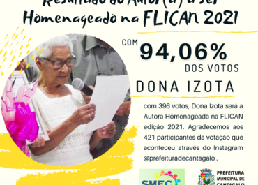 Feira Literária de Cantagalo de 2021 homenageará a escritora Dona Izota