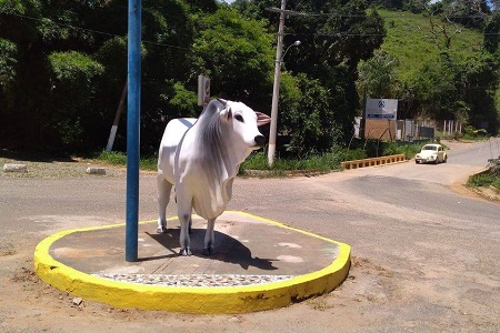 Prefeito coloca estátua de boi na entrada da cidade do Carmo