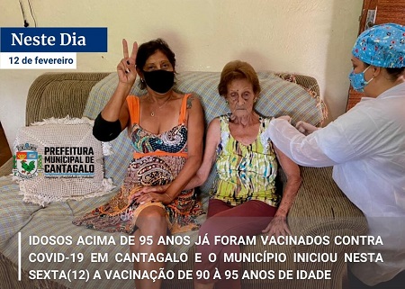 Idosos acima de 95 anos já foram vacinados contra a covid-19 em Cantagalo