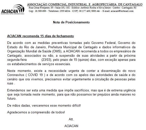 Comunicado Aciacan