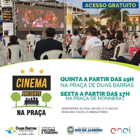 Duas Barras e Monnerat terão “Cinema na Praça”