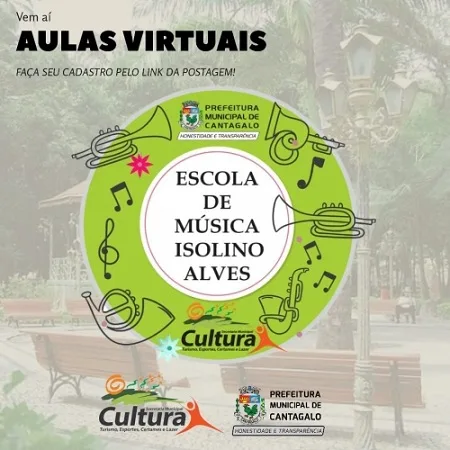 Aulas gratuitas e virtuais de Música oferecidas pela Cultura de Cantagalo
