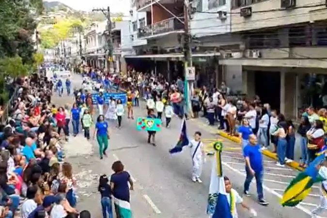 O desfile de 7 de setembro em Cantagalo