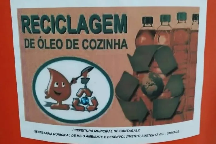 Secretaria de Meio Ambiente instala recipientes para coleta seletiva do óleo vegetal em Cantagalo