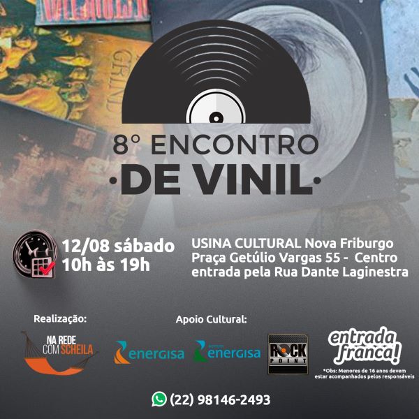 8º Encontro de Vinil será realizado no dia 12 de agosto, na Usina Cultural de Nova Friburgo