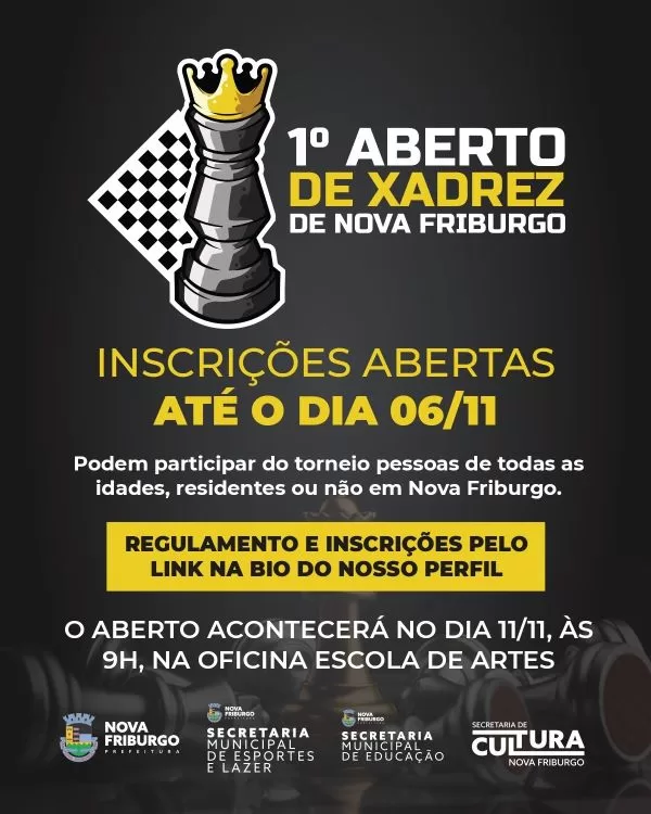 1º Aberto de Xadrez incrementa a modalidade em Nova Friburgo