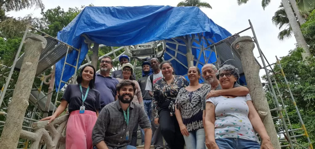 Técnicos do INEPAC realizam quarta vistoria na obra do coreto em Cantagalo