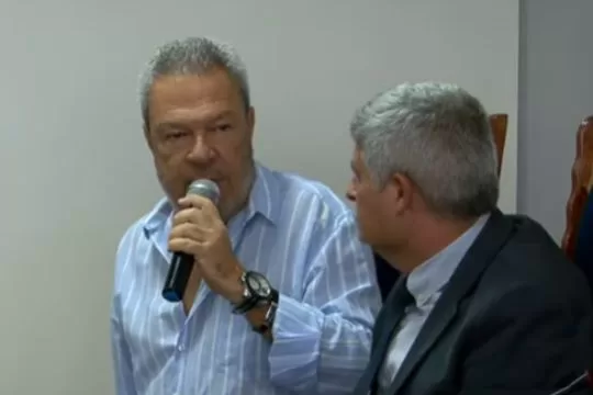 O prefeito de Cantagalo, Guga de Paula, e seu advogado, Victor Pessanha Reder