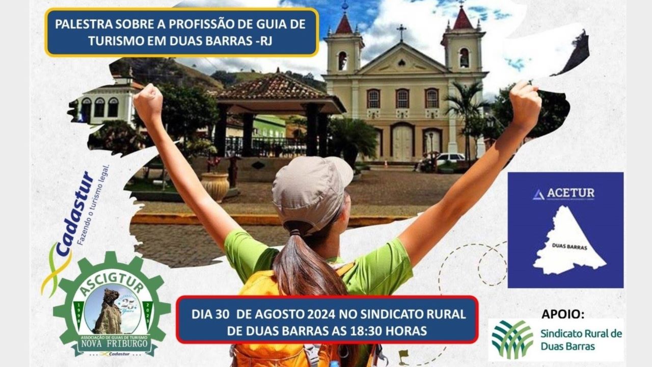 Município de Duas Barras terá palestra sobre a profissão do Guia de Turismo