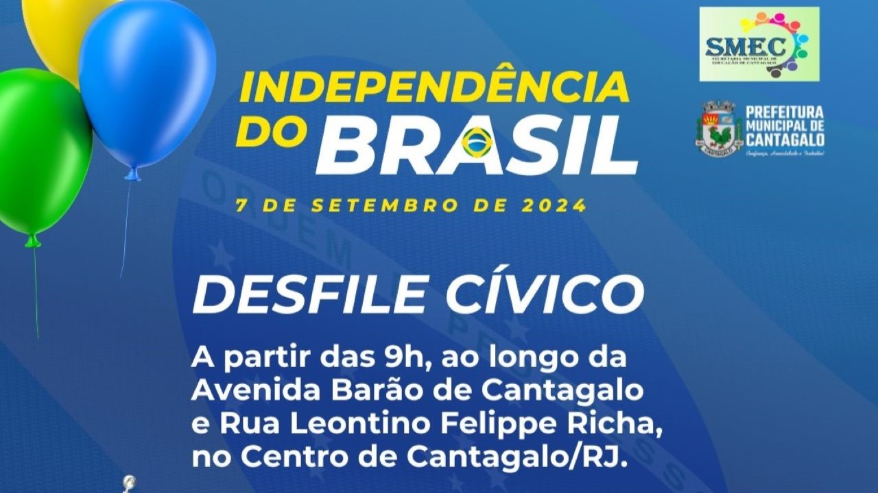 Cantagalo terá Desfile Cívico para celebrar a Independência do Brasil