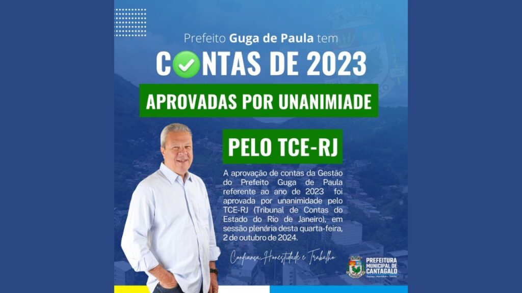 Guga de Paula tem contas de 2023 aprovadas por unanimidade pelo Tribunal