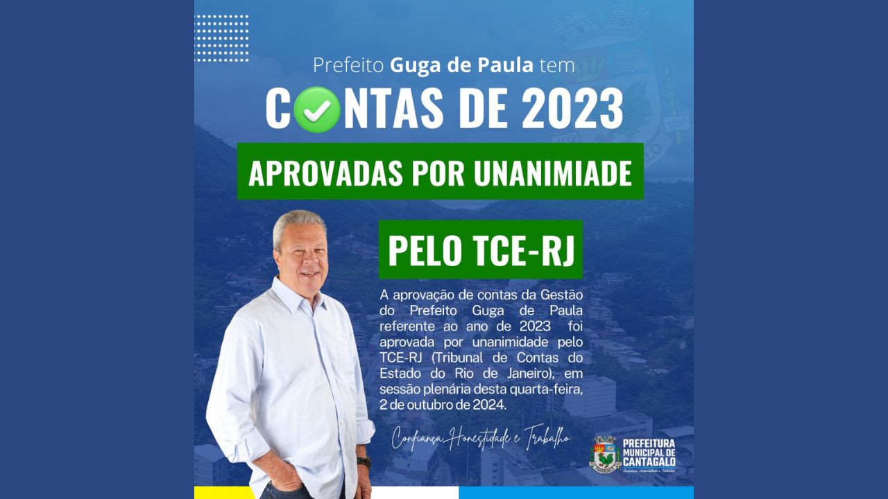 Guga de Paula tem contas de 2023 aprovadas por unanimidade pelo Tribunal