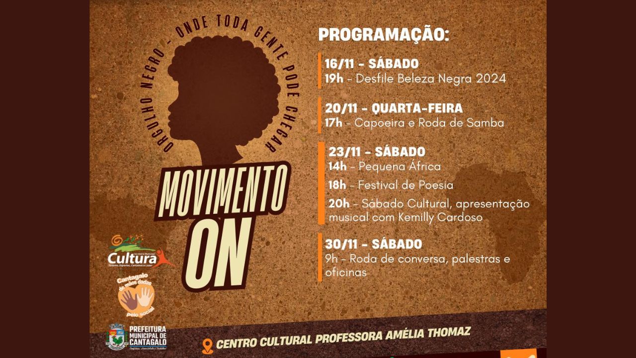 Confira os eventos deste final de semana no Centro Cultural em Cantagalo