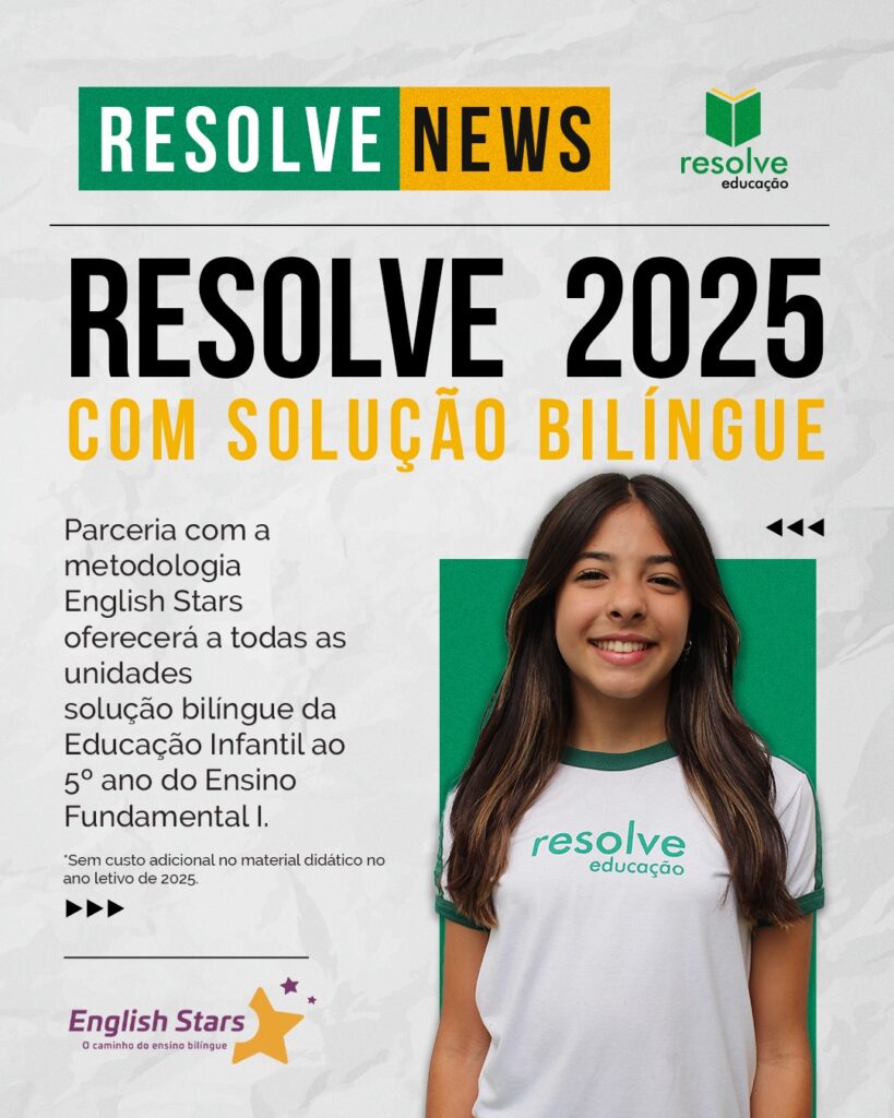 Resolve Educação lança solução bilíngue em 2025 com o Programa English Stars