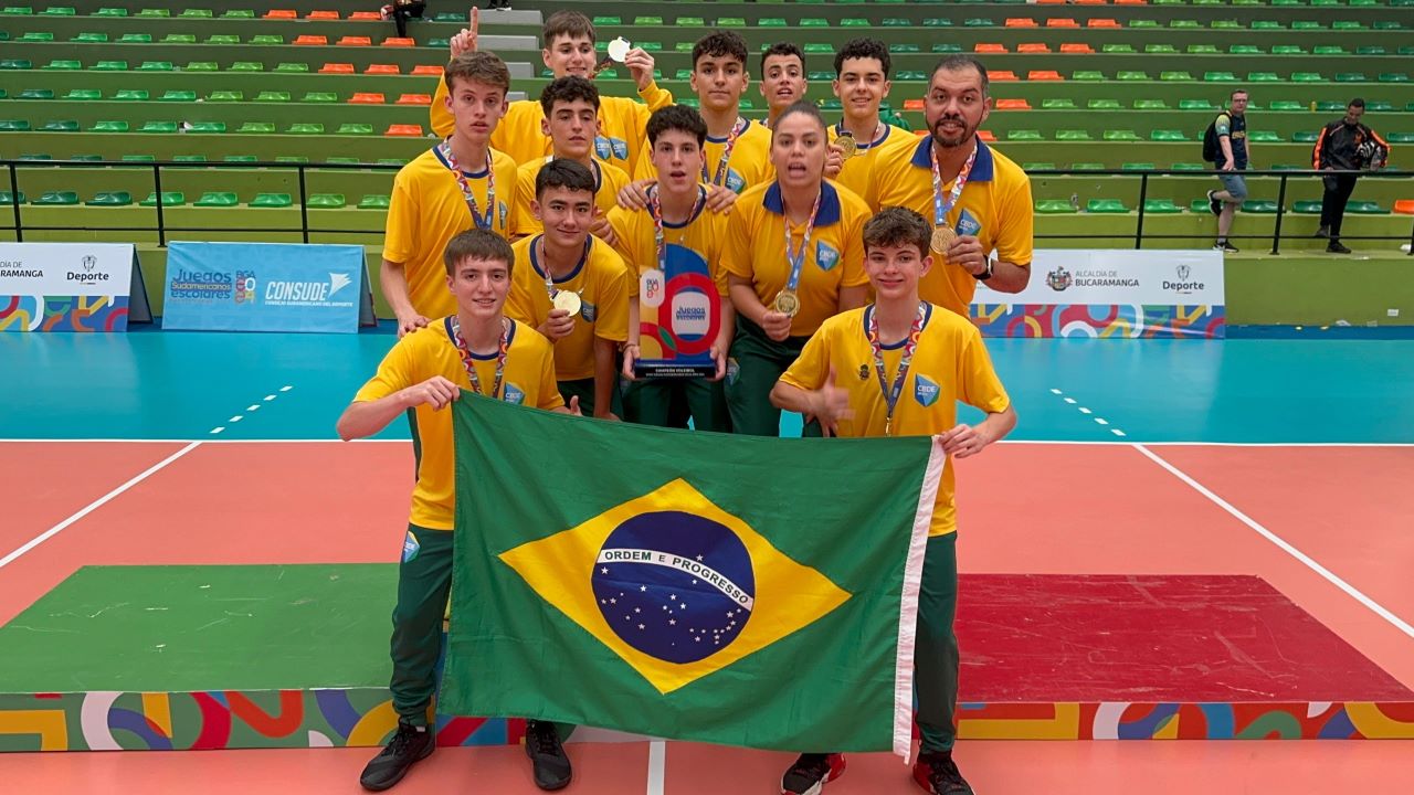 Brasil é medalha de ouro no vôlei masculino nos Jogos Sul-Americanos Escolares 2024