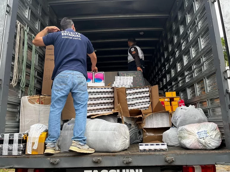 Governo do Estado realiza apreensão de R$ 2,5 milhões em mercadorias ilegais no Noroeste Fluminense