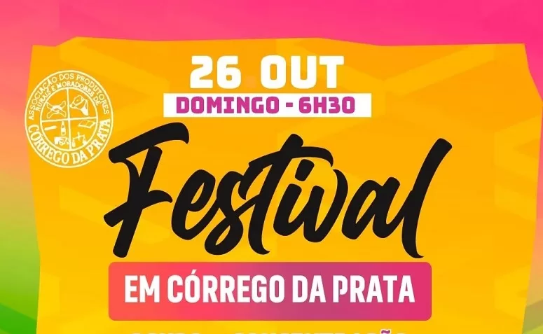 Distrito de Córrego da Prata terá festival com caminhada ecológica, feira livre e show de prêmios