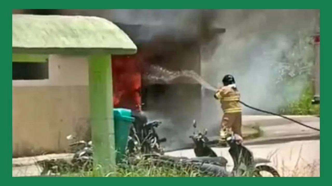 Oficina pega fogo em Cantagalo