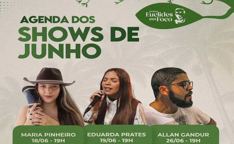 Projeto Euclides em Foco destaca talentos regionais com programação musical gratuita em junho