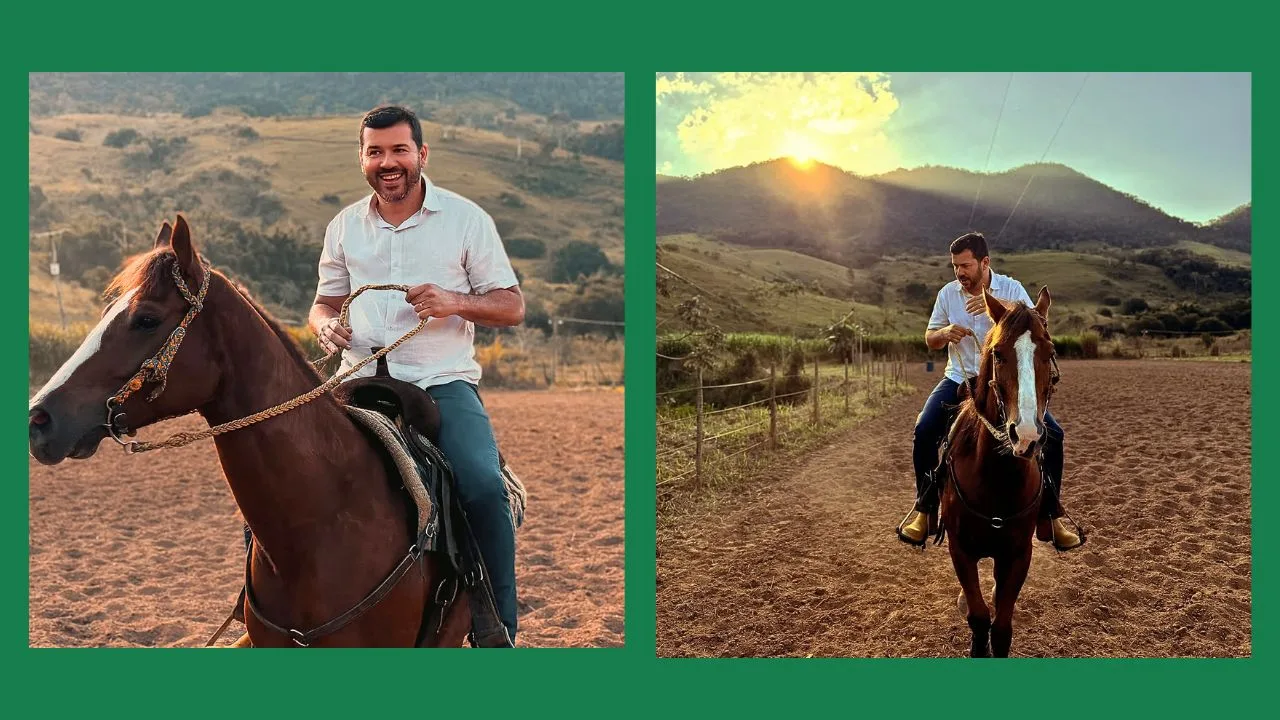 Prefeito de Carmo anda a cavalo em Córrego da Prata prestigiando evento local 